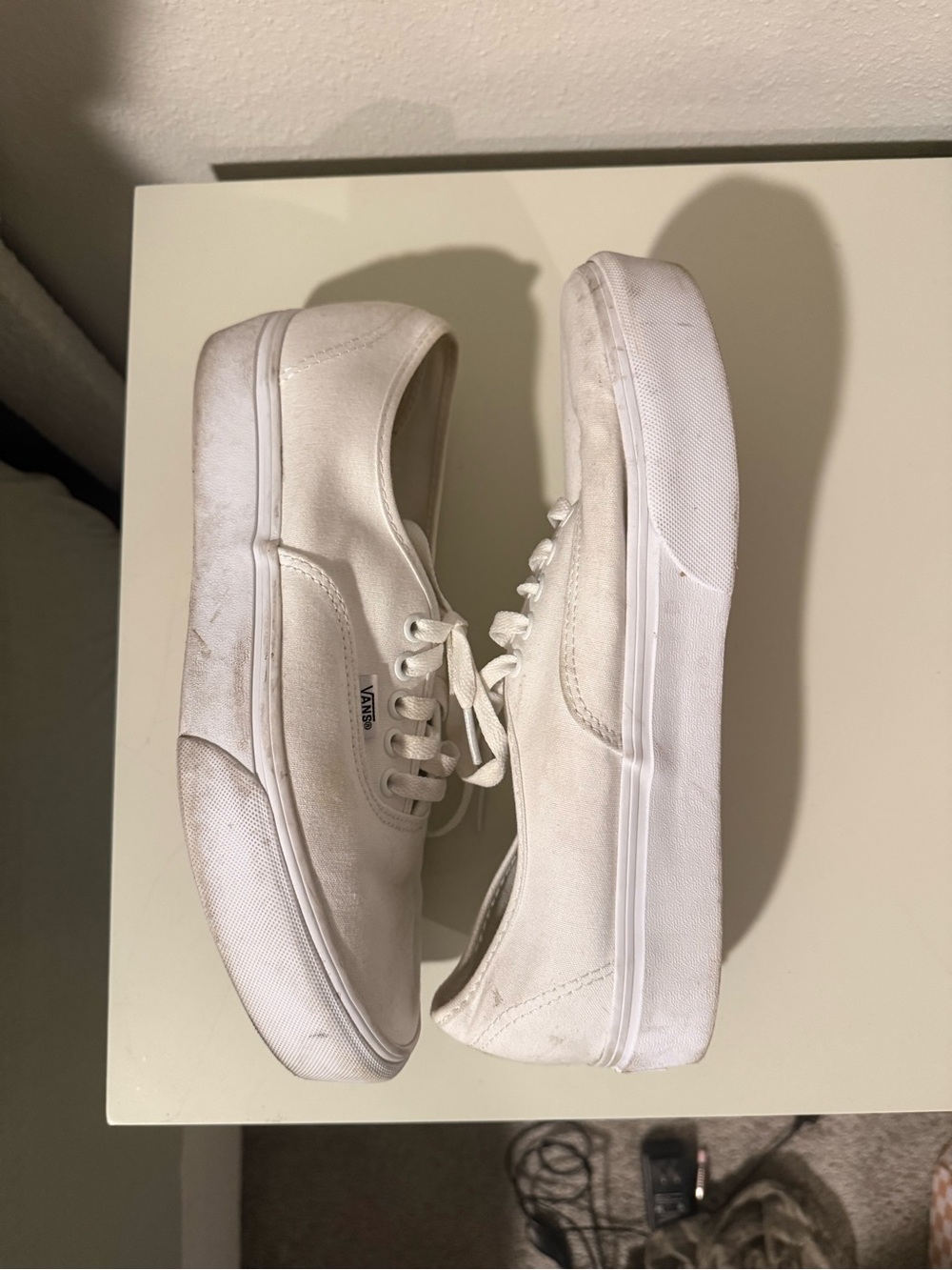 Vans White Canvas Low-Top Platform Sneakers